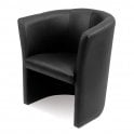 Tub single chair - Black contract vinyl - Seat height 455mm - Overall Width 700mm - Overall Depth 630mm