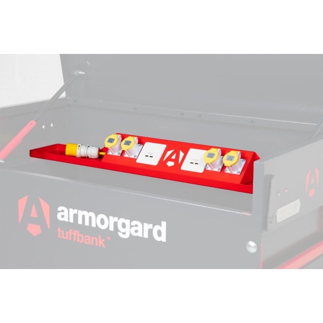 TuffBank PowerShelf – External W1100xD150xH95 - Internal W1095xD145xH25 – Weight 6kg