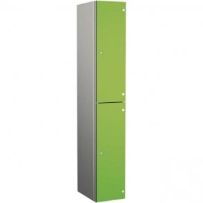 Two Compartment Aluminium Body Locker with SGL Doors H1800 x W400 x D450mm