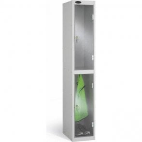 Two Compartment Clear Door Locker H1780 x W305 x D380mm