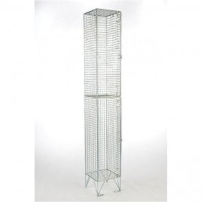 Two Compartment Wire Mesh Locker H1980 x W305 x D381mm