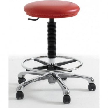 Upholstered Chrome High Stool