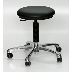 Upholstered Chrome Stool with Feet Height Adjustment 460-660mm
