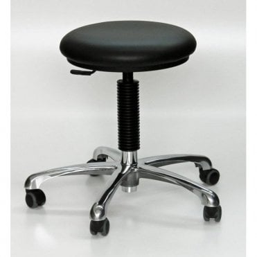 Upholstered Chrome Stool