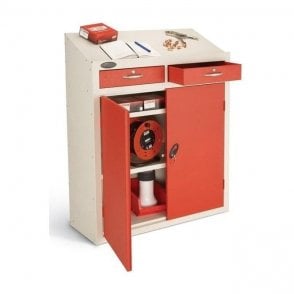 Work Station with Doors / 2 Drawers H1210 x W915 x D460mm supplied with 2 Adjustable Shelves 65kg UDL